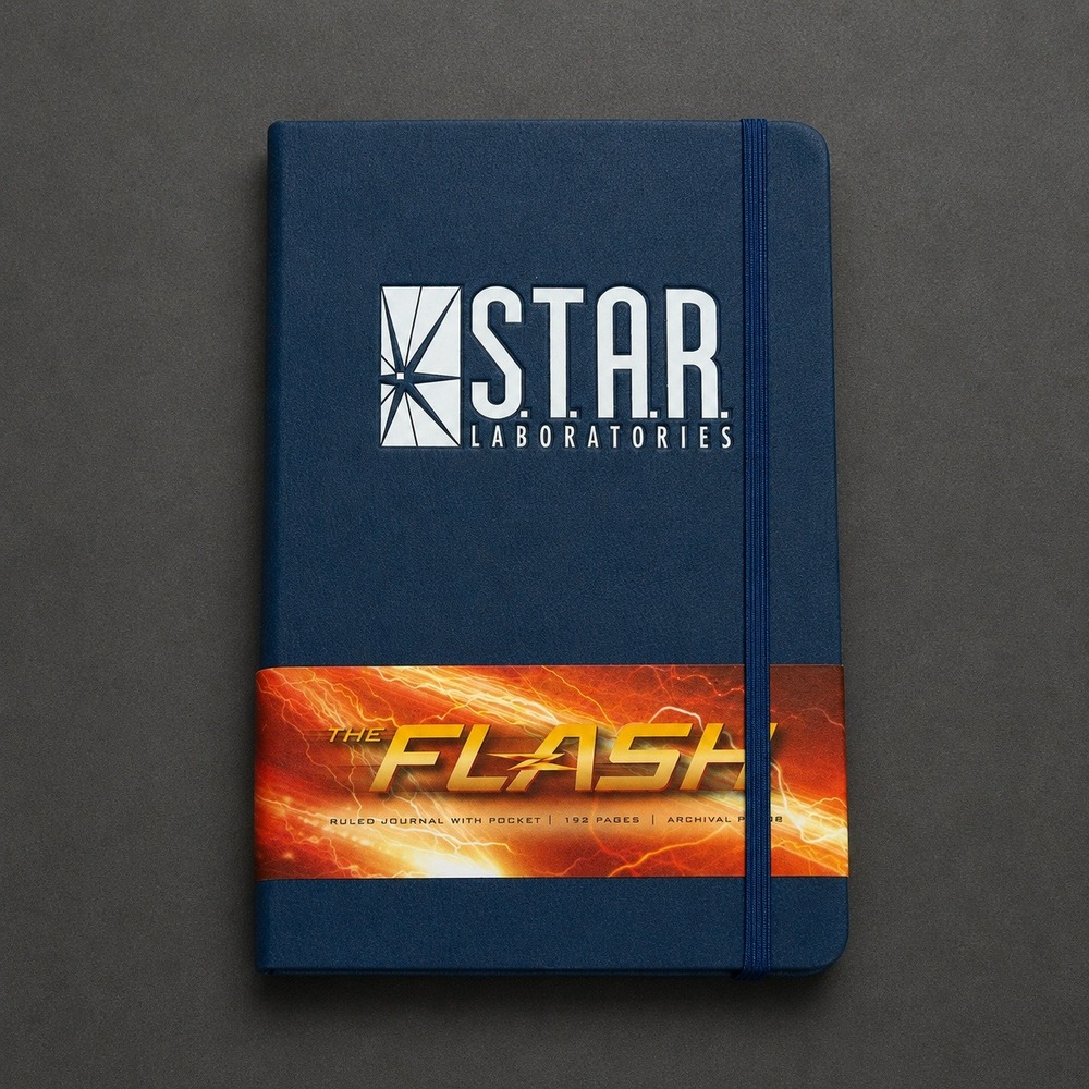 DC Comics The Flash STAR Labs Hardcover Ruled Journal Insight Editions Navy Blue